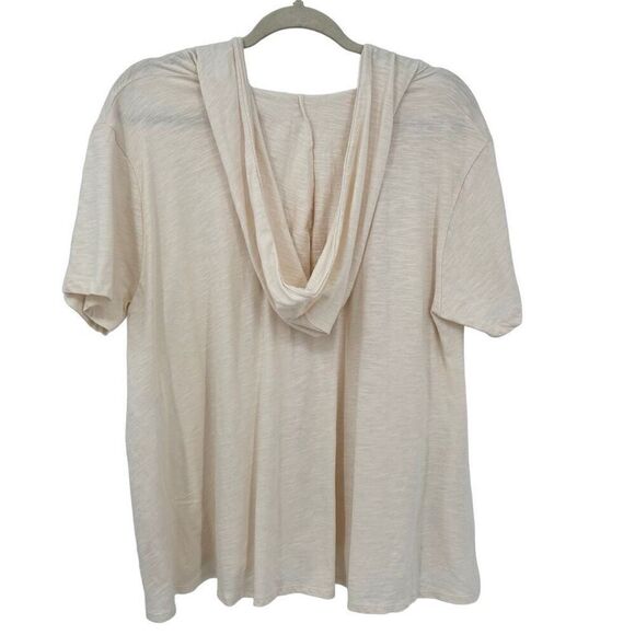 Urban  Outfitters Silence + Noise Oversized Cropped Hoodie Tee Cream XS - Picture 6 of 8
